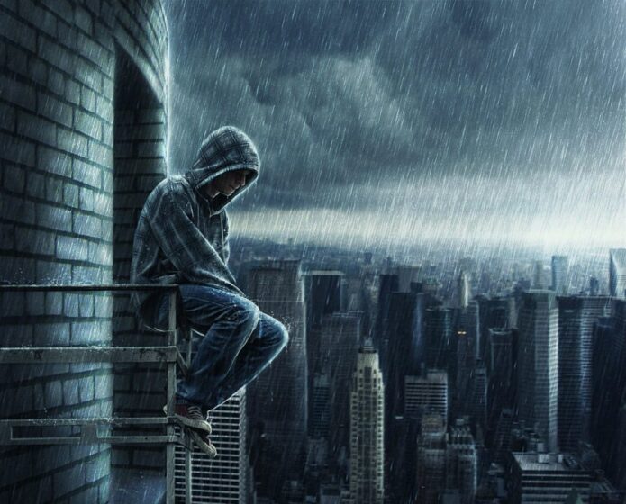 Tổng hợp Hình ảnh buồn khóc dưới đêm mưa