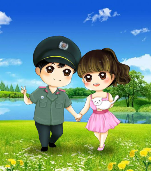 Ảnh chibi tình yêu người lính