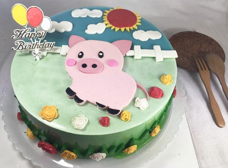 Bánh sinh nhật con heo (lợn) cho người tuổi hợi đẹp mắt xinh