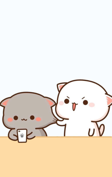 Tổng hợp Hình ảnh chibi tình yêu hai chú mèo