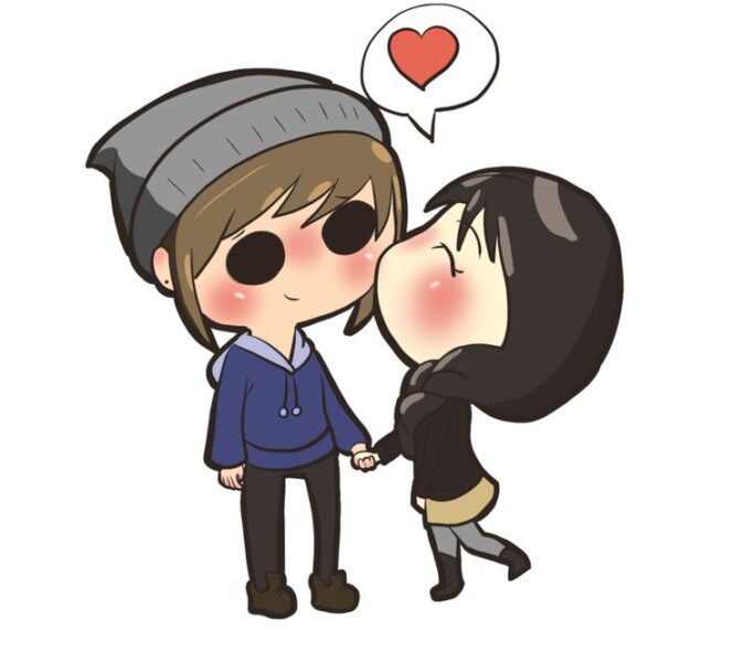 Tổng hợp Hình ảnh Chibi tình yêu nữ thơm má nam