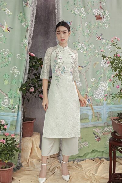 Mẫu áo dài cách tân màu xanh mint