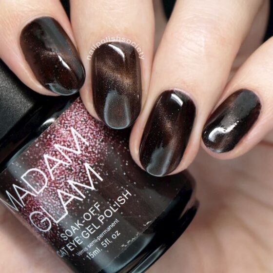 Top những Mẫu nail móng mắt mèo đen nâu