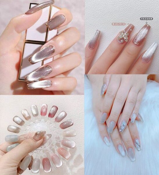 mẫu nail mắt mèo đẹp