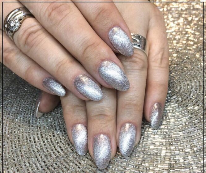 Top những Mẫu nail móng mắt mèo nhũ ánh kim