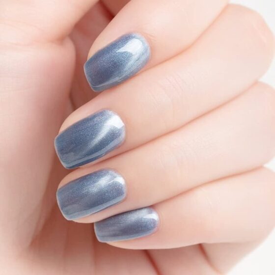 Top những Mẫu nail móng mắt mèo nhũ ánh xanh