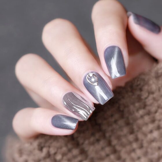 Top những Mẫu nail móng mắt mèo phối đá