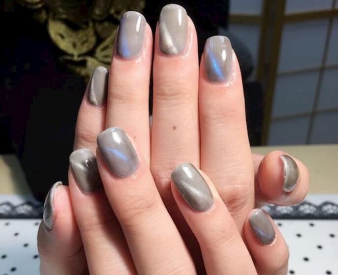 Top những Mẫu nail móng mắt mèo xám lạ