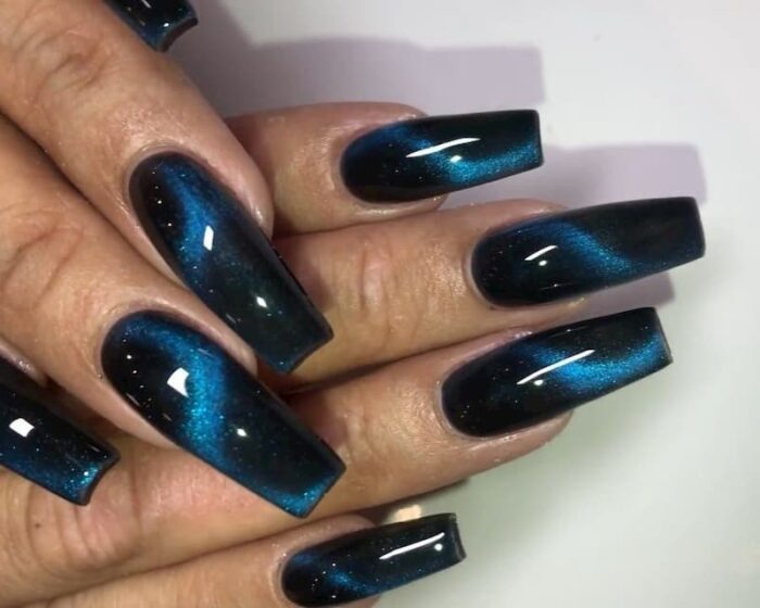Top những Mẫu nail móng mắt mèo xanh đen bí ẩn huyền diệu