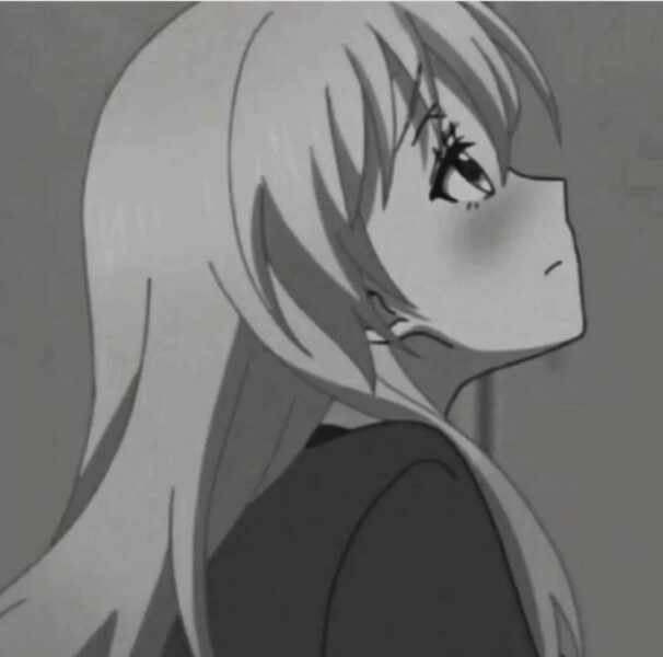 ảnh anime trắng đen xinh đẹp