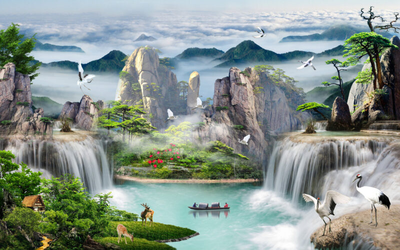 Ảnh nền phong thủy mệnh Mộc cò trắng