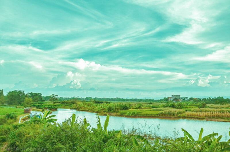 Ảnh quê hương sông và trời xanh