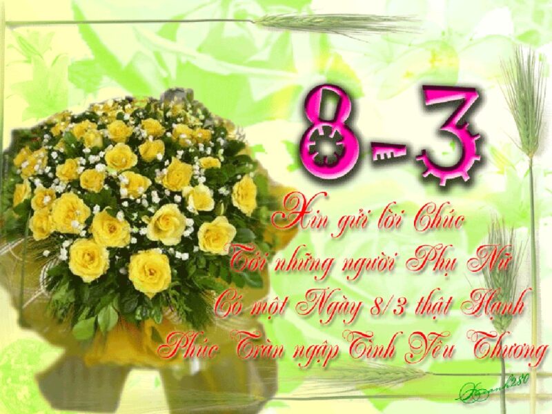 Tổng hợp Hình ảnh 8 3 đẹp hoa hồng xanh và lời chúc