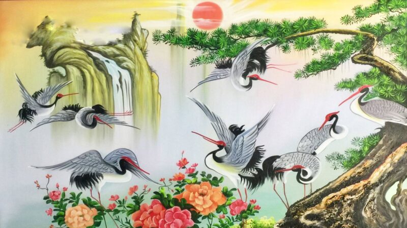 Tải xuống Hình nền phong thủy mệnh Mộc đàn cò trắng