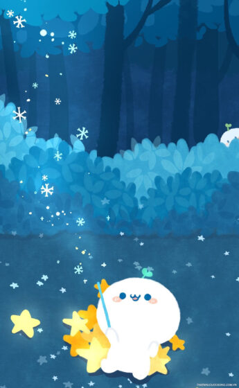 Hình nền cute màu xanh dương dễ thương