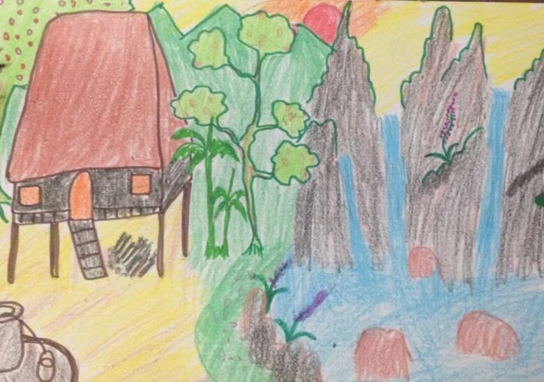 Vẽ tranh phong cảnh quê hương miền núi