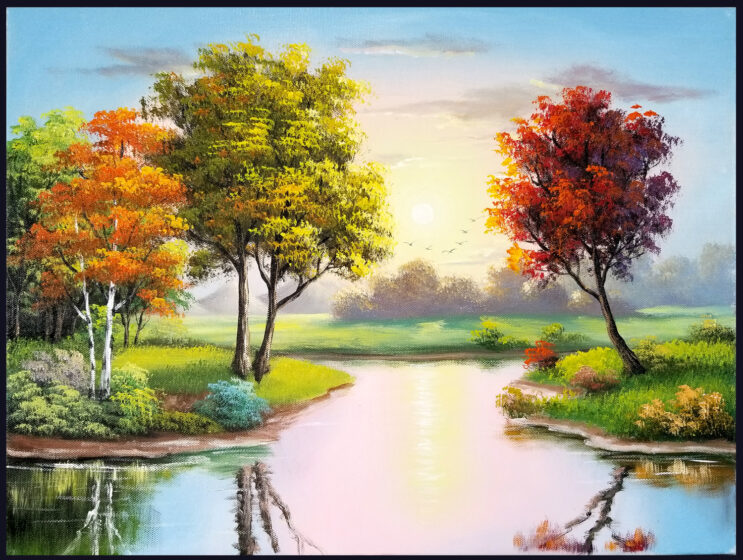 Vẽ tranh phong cảnh tuyệt đẹp bằng sơn dầu
