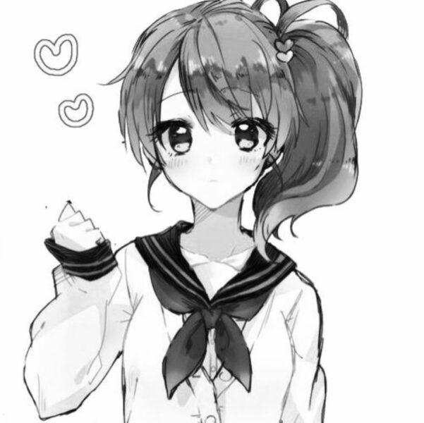 Ảnh anime trắng đen cute