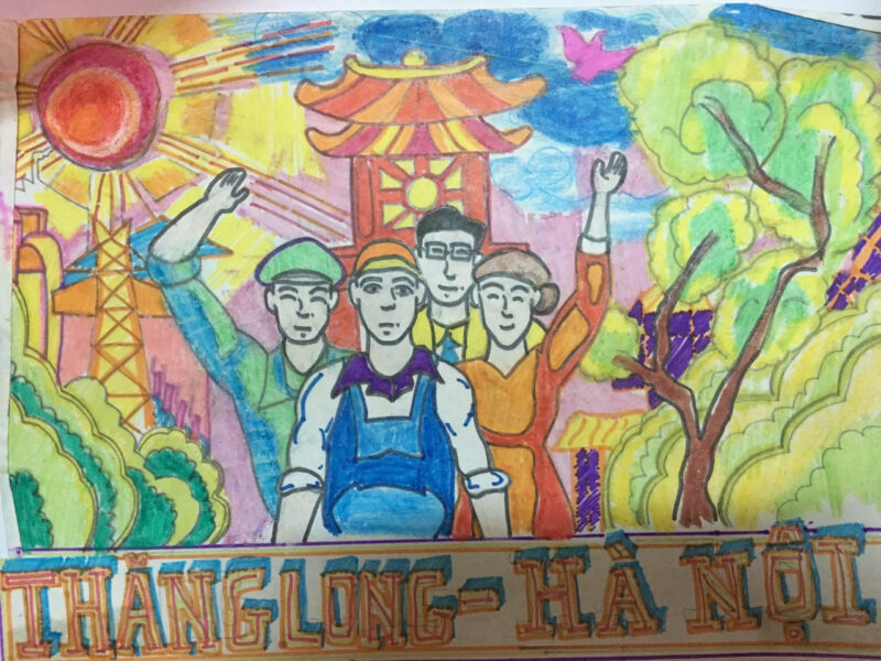 bức tranh vẽ Hà Nội trong em thăng long nghìn năm văn hiến