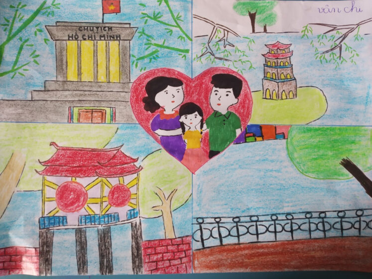 vẽ tranh hà nội tình cảm nhất