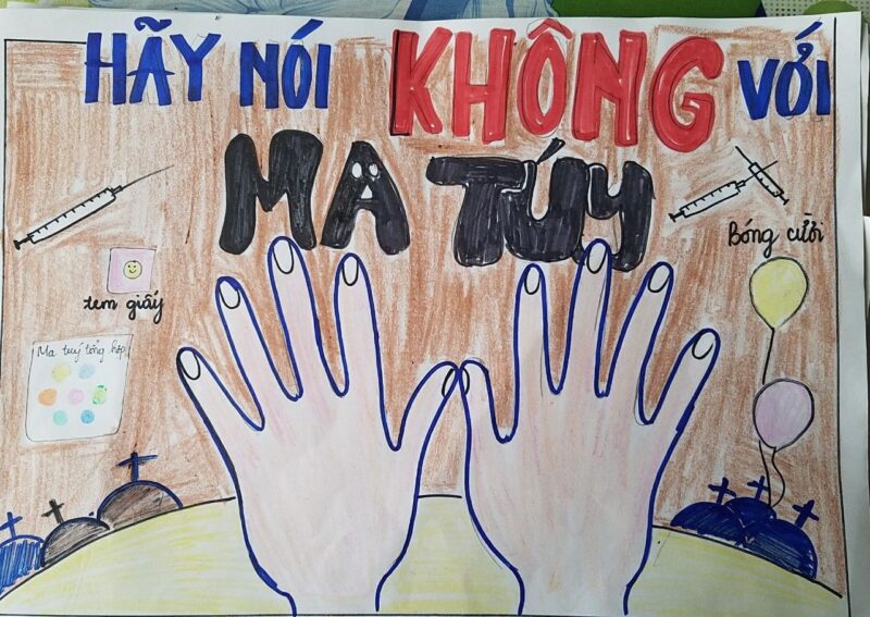 Mẫu  Vẽ tranh phòng chống ma túy hãy nói không với ma túy