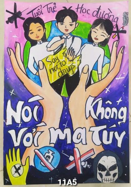 Mẫu  Vẽ tranh phòng chống ma túy nói không với ma túy