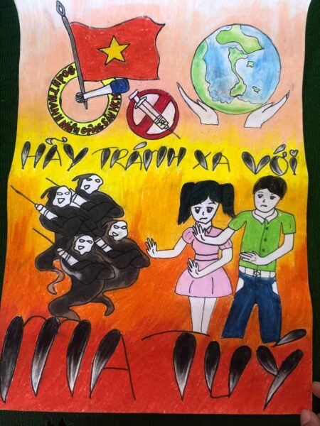 Mẫu  Vẽ tranh phòng chống ma túy tránh xa ma túy