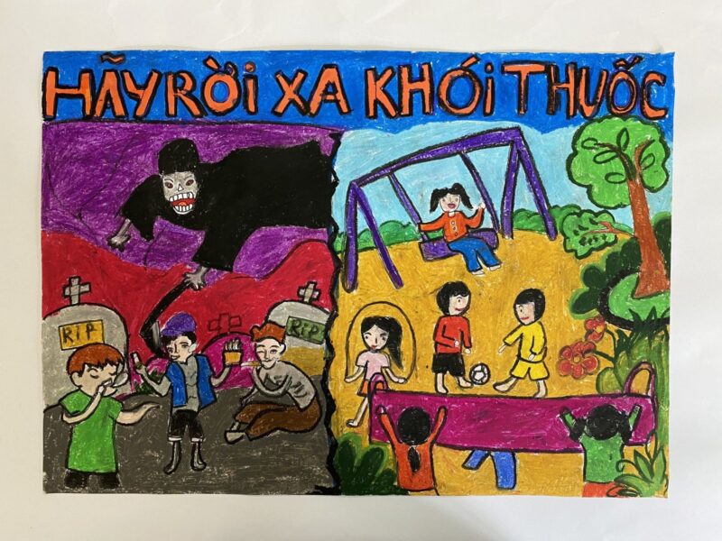 Top Tranh vẽ về đề tài thế giới không khói thuốc bằng màu sáp