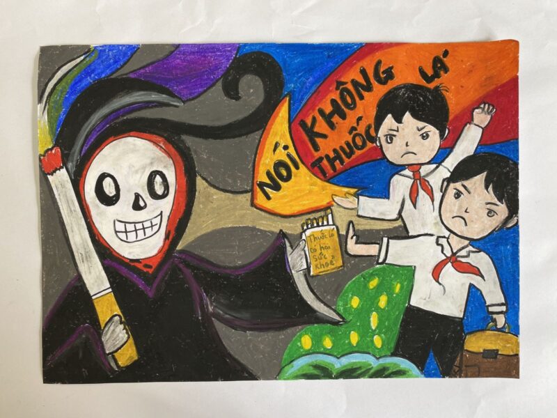 Mẫu  Vẽ tranh chủ đề phòng chống thuốc lá