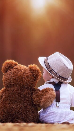 Tổng hợp Hình ảnh nền gấu và em bé