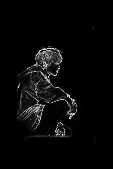 Hình ảnh avatar đen nam buồn